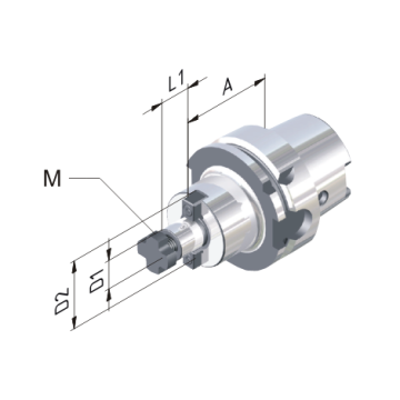 Oprawka do głowic nasadzanych cool tool HSK-A 100 - 40 - 50, model: 610005-25