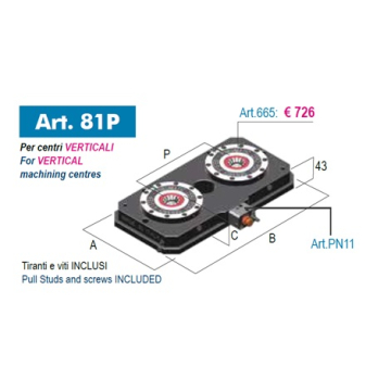 Płyta mocująca gotowa art.81P 400x800mm zawierająca 6 adapterów typ.2